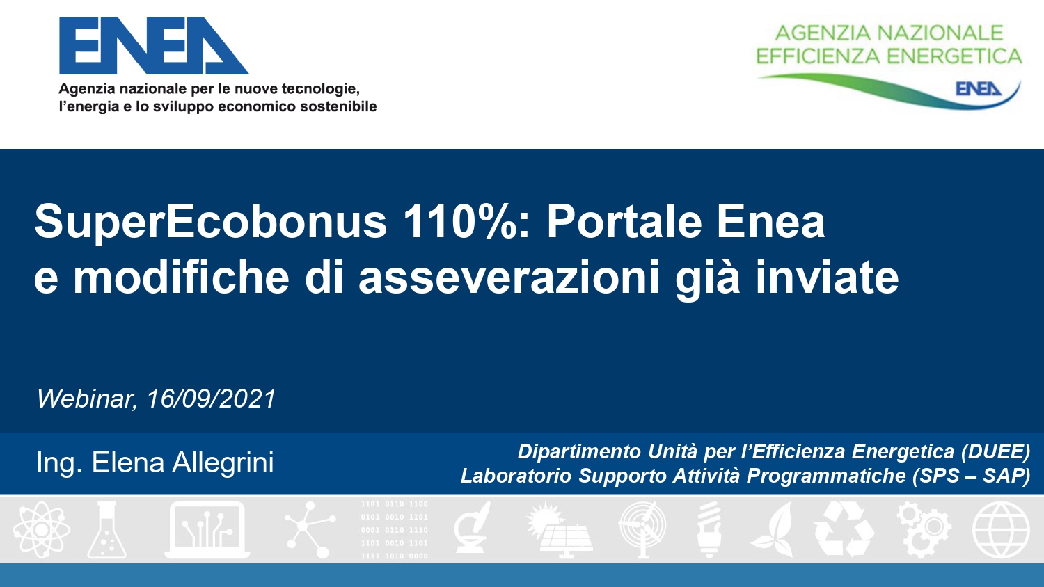 Superbonus 110 Portale Enea modifiche di asseverazioni già inviate