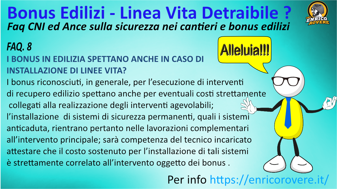 Bonus Edilizi E Sicurezza - FAQ CNI - Ance - Linea Vita Detraibile ...