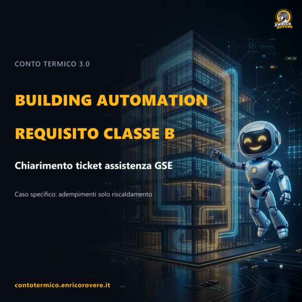 Copertina: Building Automation nel Conto Termico 3.0: il requisito della Classe B è limitato al riscaldamento? (Ticket GSE)