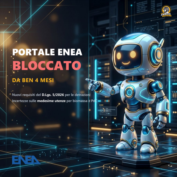 Copertina: Portale ENEA Bloccato da 4 Mesi: Il Danno Collaterale del D.Lgs. 5/2026 e il Caos delle "Medesime Utenze"