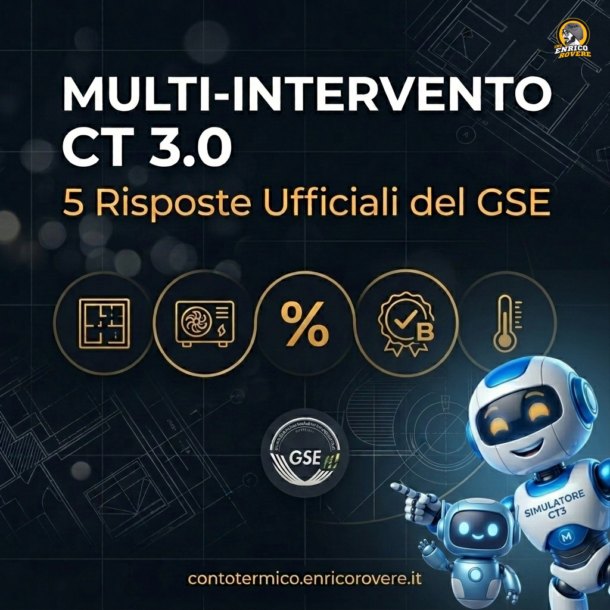 Copertina: Multi-Intervento nel Conto Termico 3.0: Pompe di Calore, Building Automation e Limiti Dimensionali — 5 Risposte Ufficiali del GSE