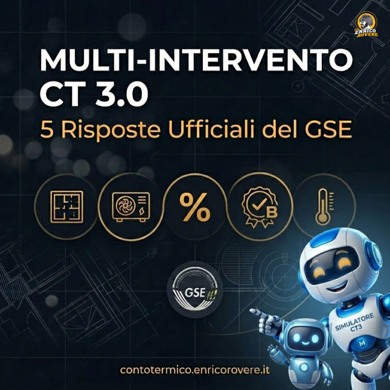 Copertina: Multi-Intervento nel Conto Termico 3.0: Pompe di Calore, Building Automation e Limiti Dimensionali — 5 Risposte Ufficiali del GSE