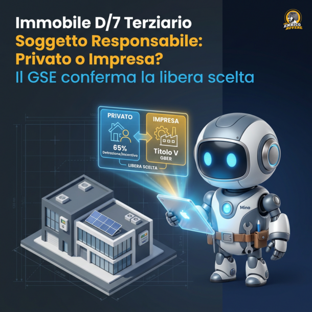 Immobile D/7 Terziario: Soggetto Responsabile Privato o Impresa? Il GSE conferma la libera scelta