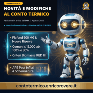 Copertina: Conto Termico: la revisione in arrivo non aumenta le risorse, ma ne cambia la gestione (Schema di Decreto)