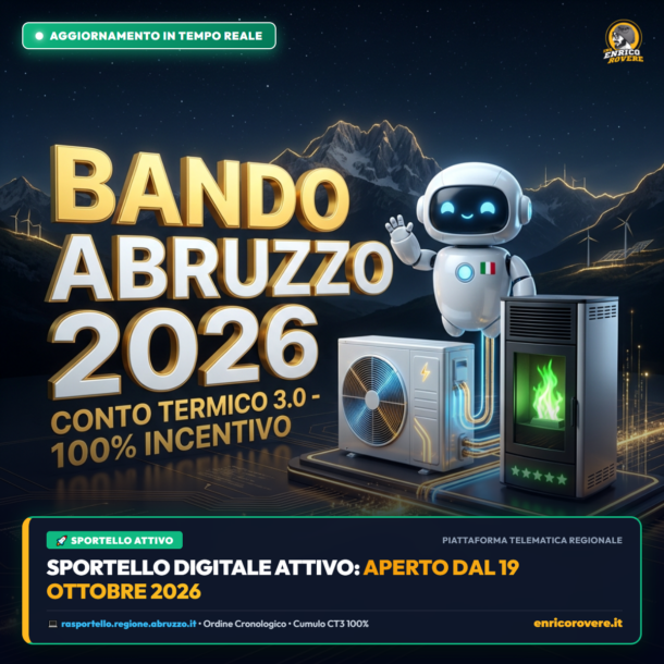 Bando Abruzzo 2026 con titolo gigante in oro e avviso sportello digitale aperto dal 19 ottobre 2026