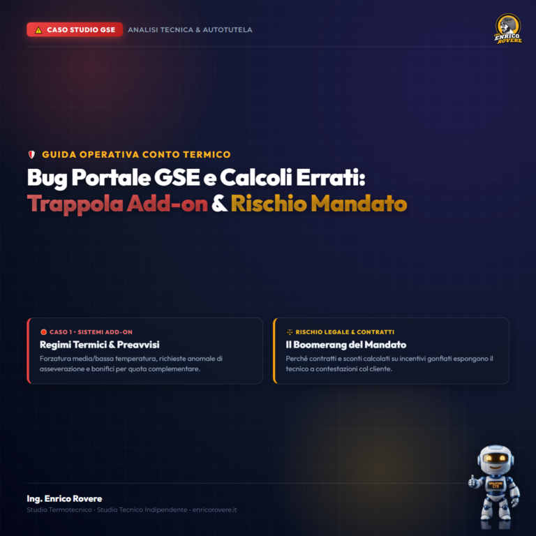 Copertina: Bug Portale GSE e Calcoli Errati: Sistemi Add-on, Clima Dual Split e Tutela del Tecnico