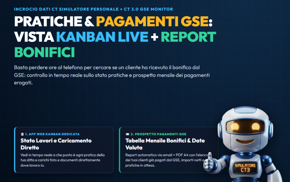Conto Termico 3.0 - Gestione Pratiche Installatori: App Kanban e Report Pagamenti